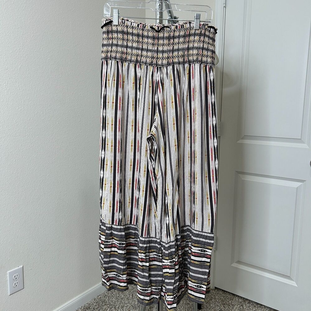Maeve Anthropologie Womens Pants Small Striped Zamirah Smocked Wide Leg Boho - Picture 3 of 6